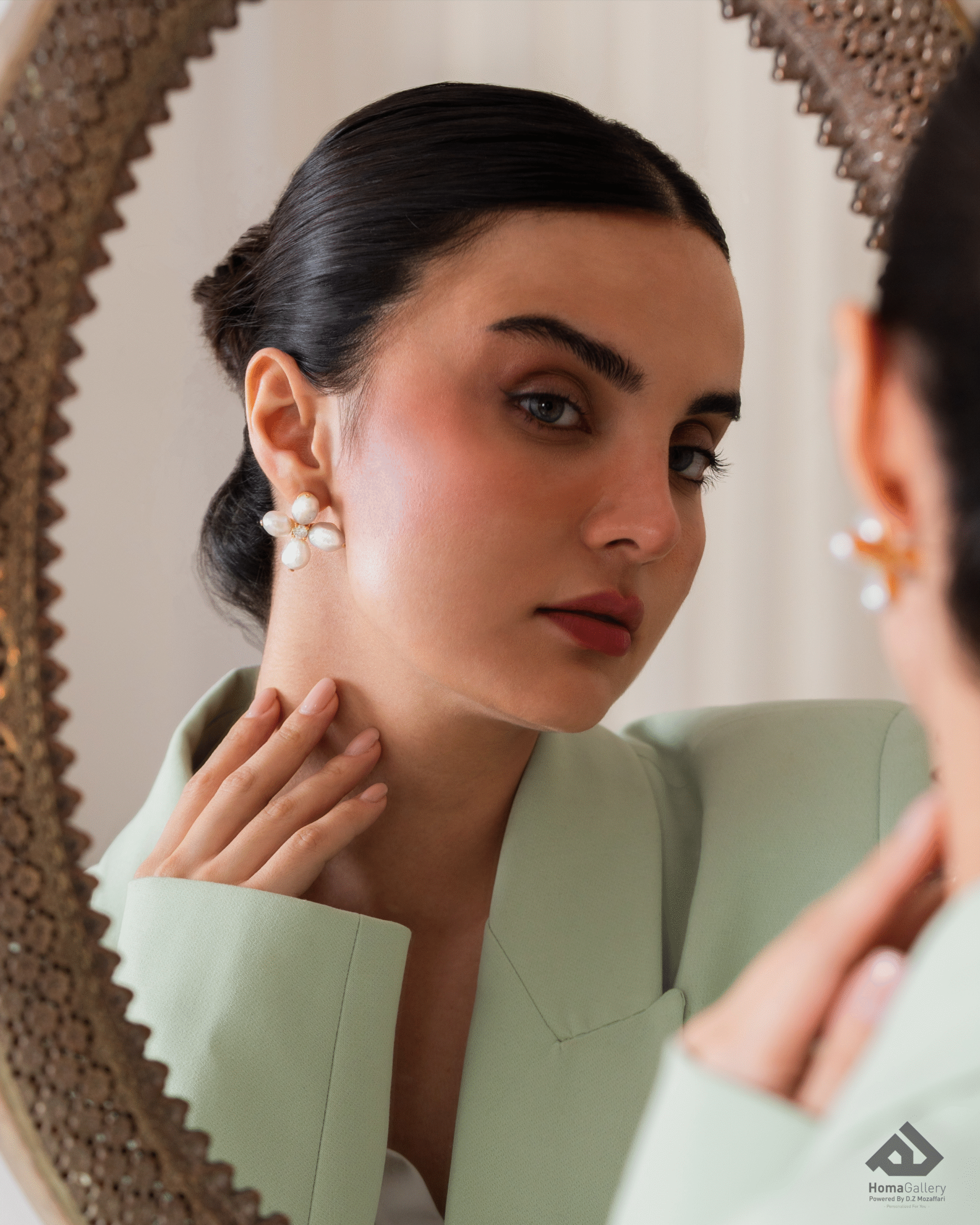 گوشواره طلا چهار مروارید گالری طلا و جواهر هما