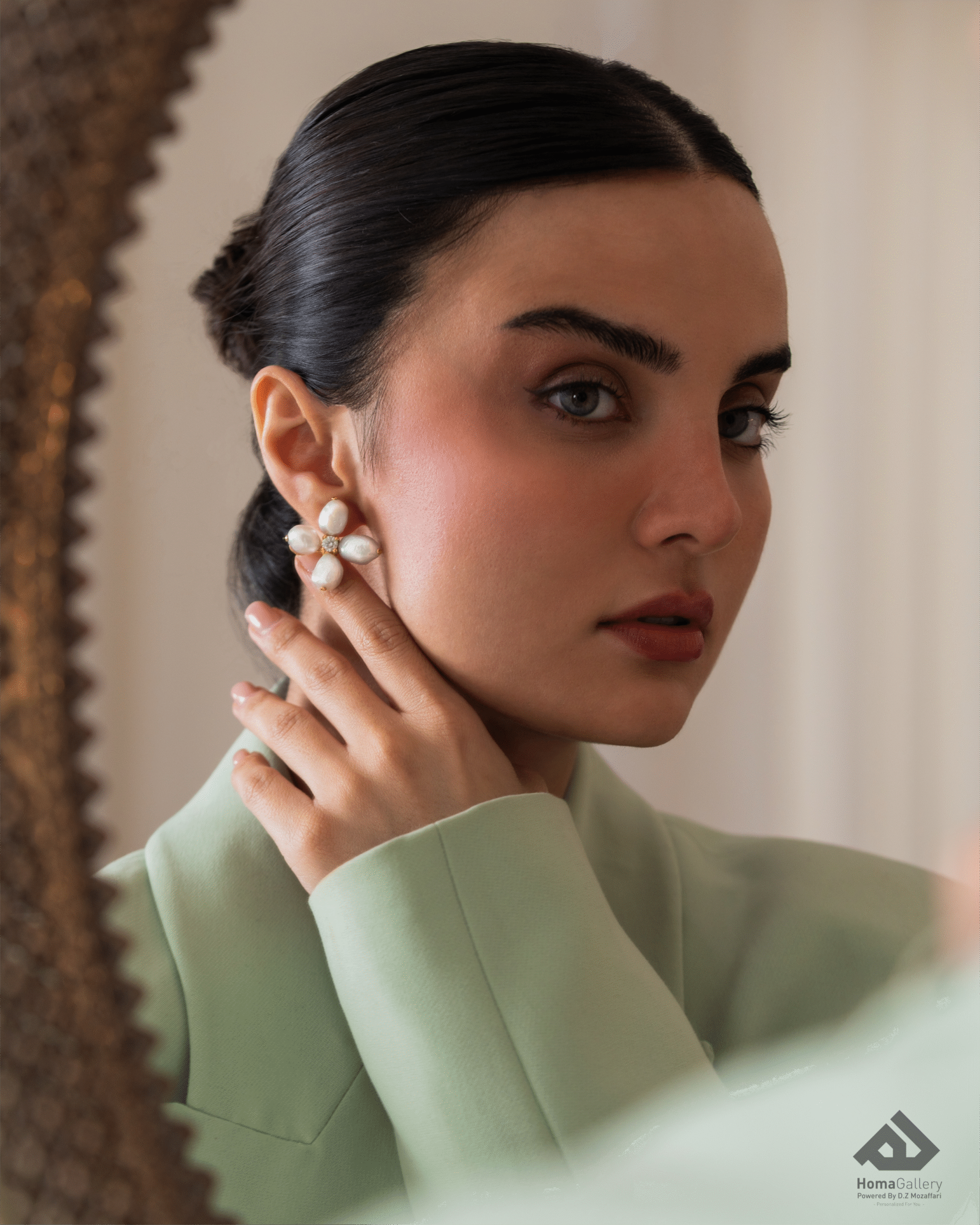 گوشواره طلا چهار مروارید گالری طلا و جواهر هما